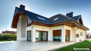 big house with modern windows