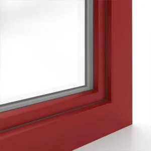 sample of decorative aluplast foil in dark red colour